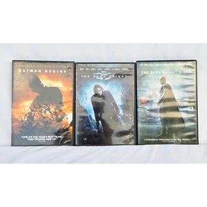 Christopher Nolan Batman Trilogy on DVD Original Cases 2 Disc Sets Very Good